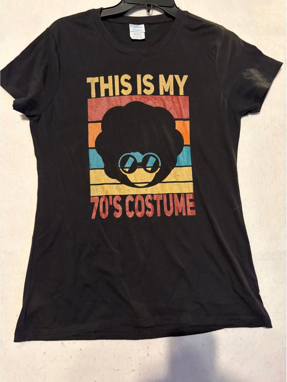 Port & Company Black 70's Costume Graphic T-Shirt (small)